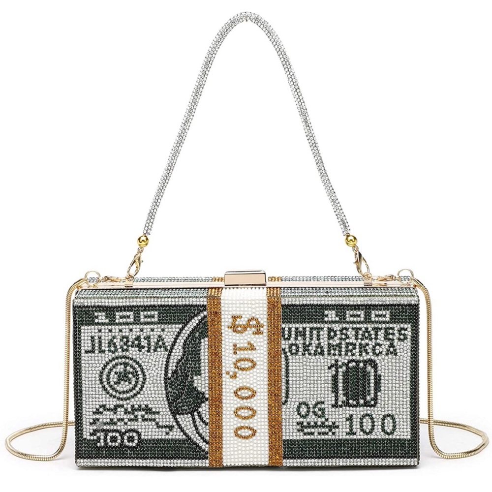 Money clutch, sparkly purse